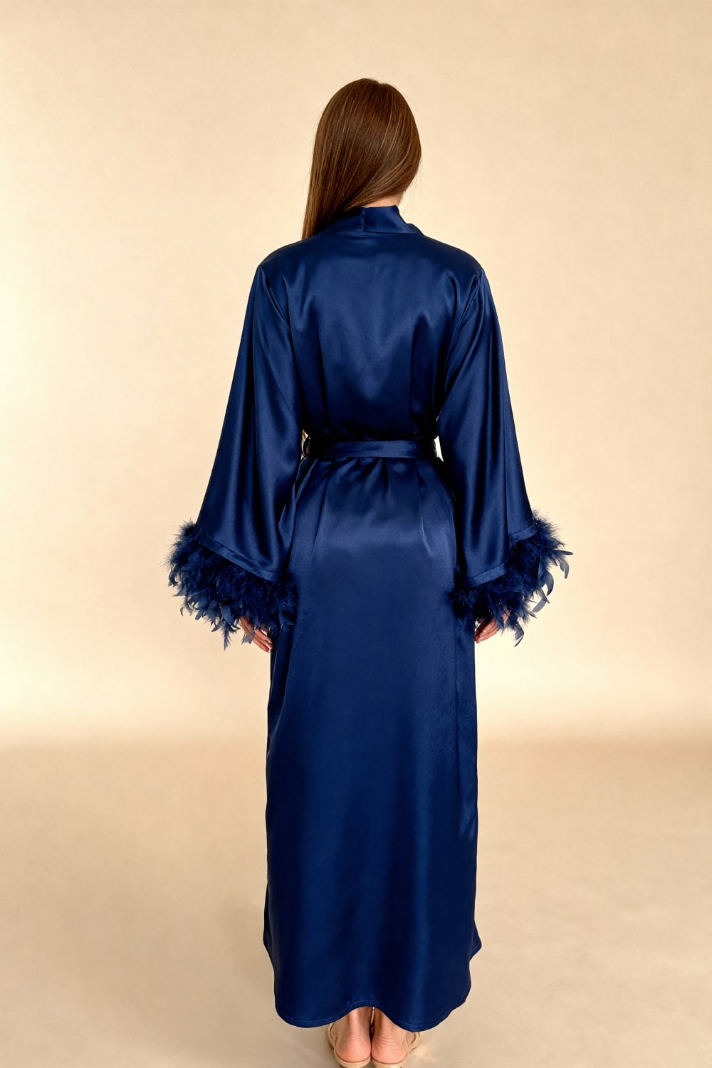 Celiana Uzun Saten Kimono